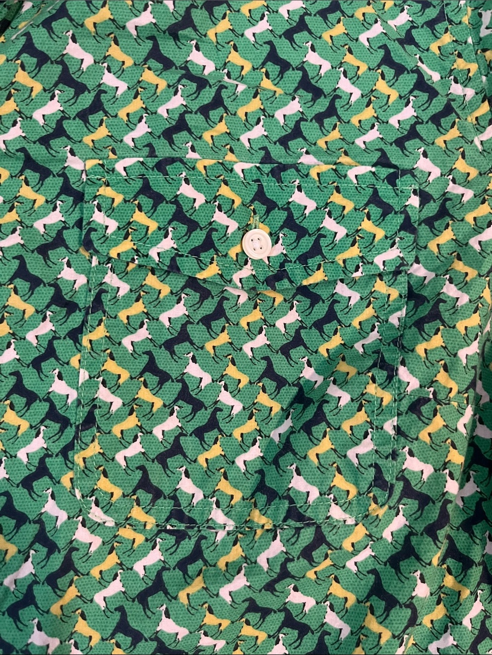 Talbots Green Geometric Print Button-Down Shirt - Picture 5 of 7